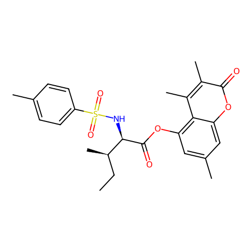 (3,4,7-trimethyl-2-oxochromen-5-yl) (2R,3R)-3-methyl-2-[(4-methylphenyl)sulfonylamino]pentanoate structure