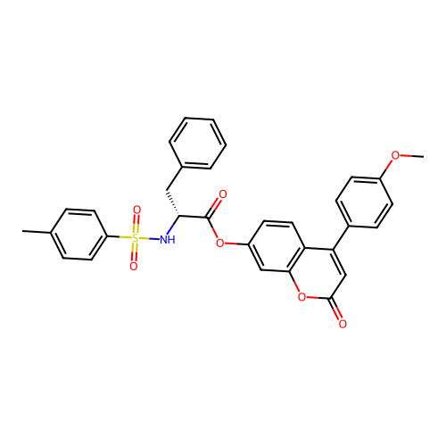 [4-(4-methoxyphenyl)-2-oxochromen-7-yl] (2R)-2-[(4-methylphenyl)sulfonylamino]-3-phenylpropanoate structure