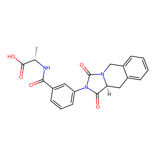 (2S)-2-[[3-[(10aS)-1,3-dioxo-10,10a-dihydro-5H-imidazo[1,5-b]isoquinolin-2-yl]benzoyl]amino]propanoic acid structure