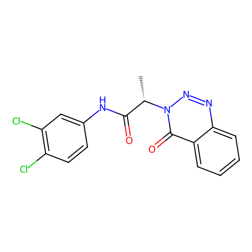 (2S)-N-(3,4-dichlorophenyl)-2-(4-oxo-1,2,3-benzotriazin-3(4H)-yl)propanamide structure