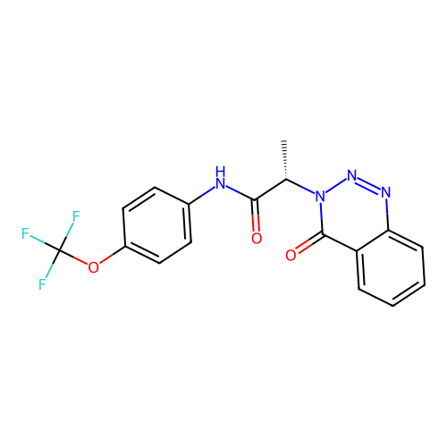 (2S)-2-(4-oxo-1,2,3-benzotriazin-3(4H)-yl)-N-[4-(trifluoromethoxy)phenyl]propanamide structure