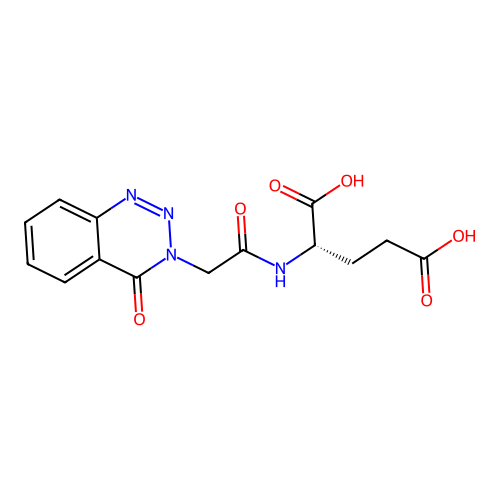 (S)-2-(2-(4-oxobenzo[d][1,2,3]triazin-3(4H)-yl)acetamido)pentanedioic acid structure