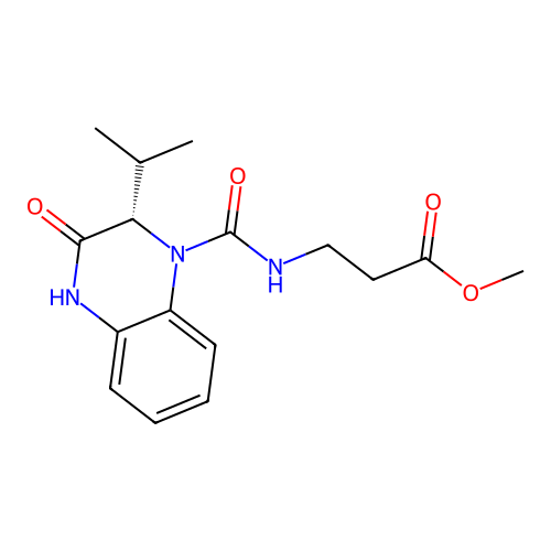 (S)-methyl 3-(2-isopropyl-3-oxo-1,2,3,4-tetrahydroquinoxaline-1-carboxamido)propanoate structure