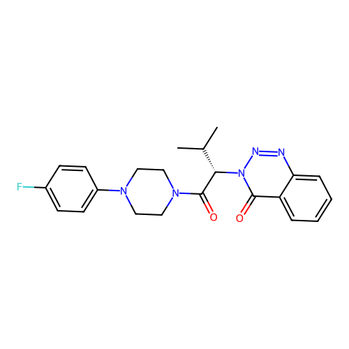 (S)-3-(1-(4-(4-fluorophenyl)piperazin-1-yl)-3-methyl-1-oxobutan-2-yl)benzo[d][1,2,3]triazin-4(3H)-one structure