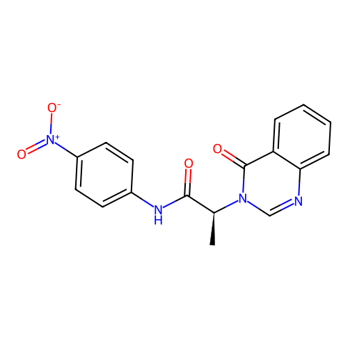 (2S)-N-(4-nitrophenyl)-2-(4-oxoquinazolin-3(4H)-yl)propanamide structure