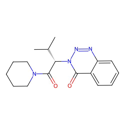 (S)-3-(3-methyl-1-oxo-1-(piperidin-1-yl)butan-2-yl)benzo[d][1,2,3]triazin-4(3H)-one structure