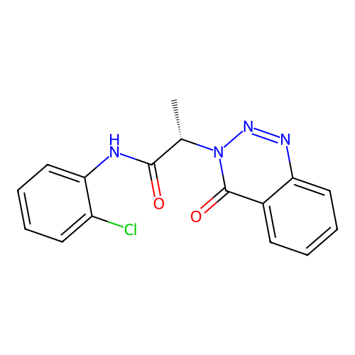(2S)-N-(2-chlorophenyl)-2-(4-oxo-1,2,3-benzotriazin-3(4H)-yl)propanamide structure