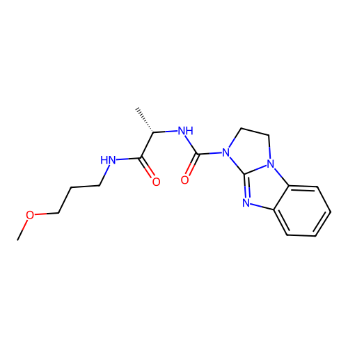 (S)-N-(1-((3-methoxypropyl)amino)-1-oxopropan-2-yl)-2,3-dihydro-1H-benzo[d]imidazo[1,2-a]imidazole-1-carboxamide structure