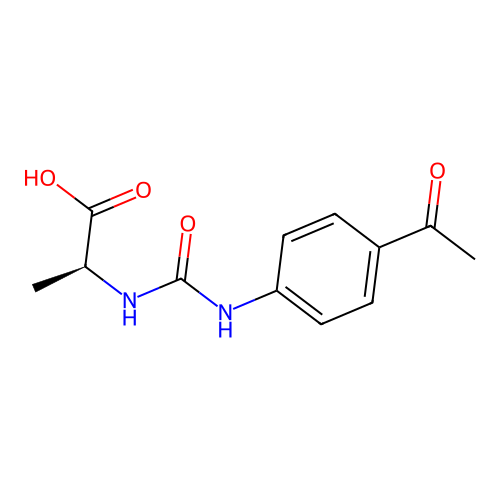 N-[(4-acetylphenyl)carbamoyl]-L-alanine structure