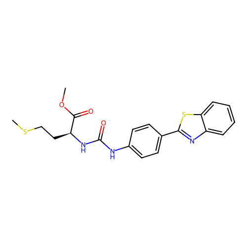 methyl N-{[4-(1,3-benzothiazol-2-yl)phenyl]carbamoyl}-L-methioninate structure