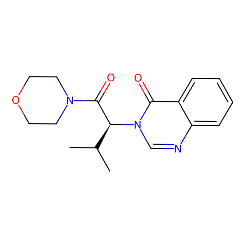 3-[(2S)-3-methyl-1-(morpholin-4-yl)-1-oxobutan-2-yl]quinazolin-4(3H)-one structure