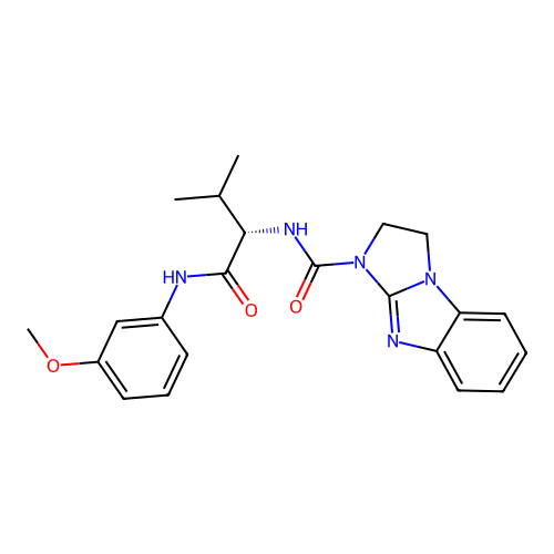 (S)-N-(1-((3-methoxyphenyl)amino)-3-methyl-1-oxobutan-2-yl)-2,3-dihydro-1H-benzo[d]imidazo[1,2-a]imidazole-1-carboxamide structure