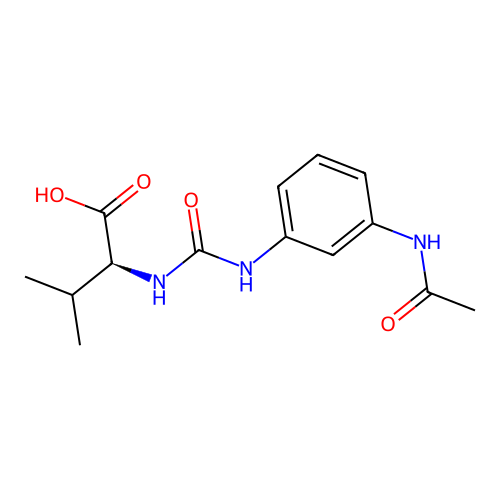 N-{[3-(acetylamino)phenyl]carbamoyl}-L-valine structure