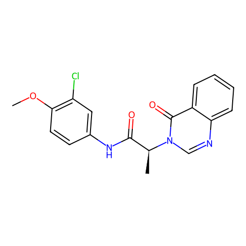 (2S)-N-(3-chloro-4-methoxyphenyl)-2-(4-oxoquinazolin-3(4H)-yl)propanamide structure
