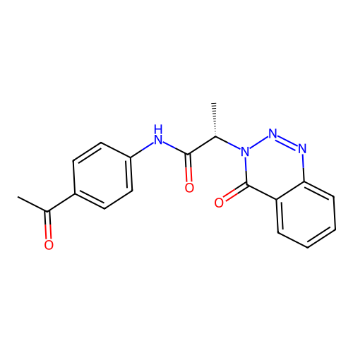 (S)-N-(4-acetylphenyl)-2-(4-oxobenzo[d][1,2,3]triazin-3(4H)-yl)propanamide structure