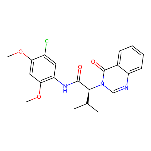(2S)-N-(5-chloro-2,4-dimethoxyphenyl)-3-methyl-2-(4-oxoquinazolin-3(4H)-yl)butanamide structure