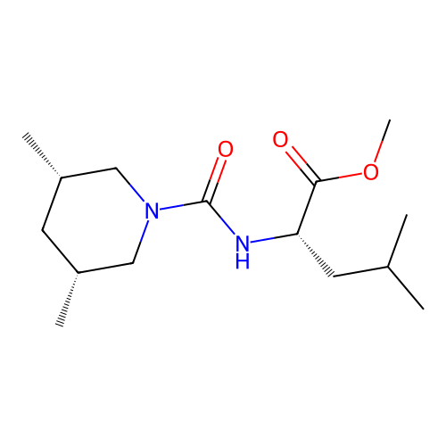 methyl N-{[(3R,5S)-3,5-dimethylpiperidin-1-yl]carbonyl}-L-leucinate structure