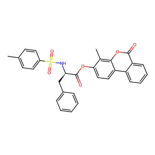 (4-methyl-6-oxobenzo[c]chromen-3-yl) (2R)-2-[(4-methylphenyl)sulfonylamino]-3-phenylpropanoate structure