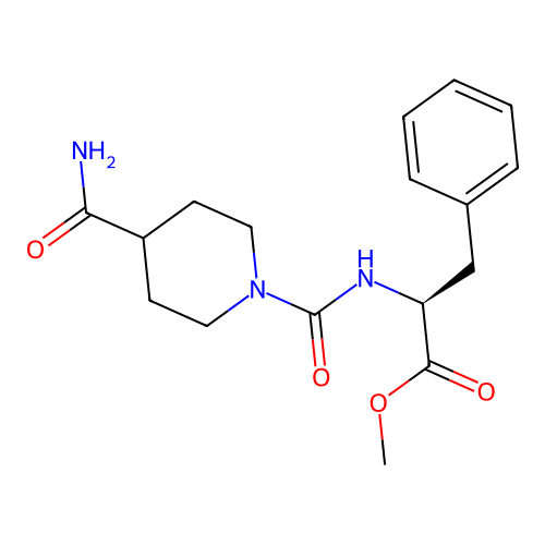 methyl N-[(4-carbamoylpiperidin-1-yl)carbonyl]-L-phenylalaninate structure