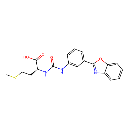 N-{[3-(1,3-benzoxazol-2-yl)phenyl]carbamoyl}-L-methionine structure
