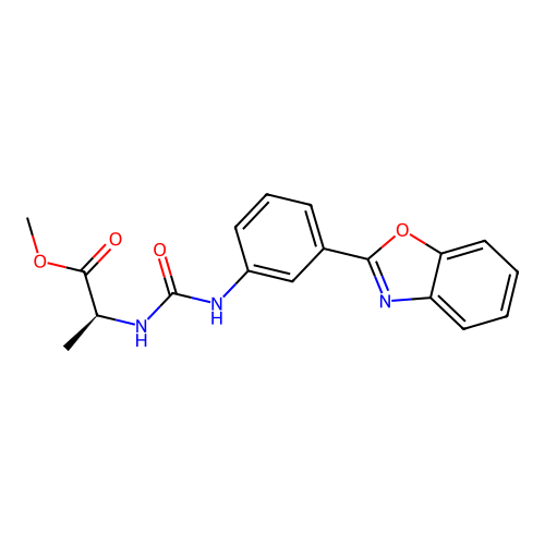 (S)-methyl 2-(3-(3-(benzo[d]oxazol-2-yl)phenyl)ureido)propanoate structure