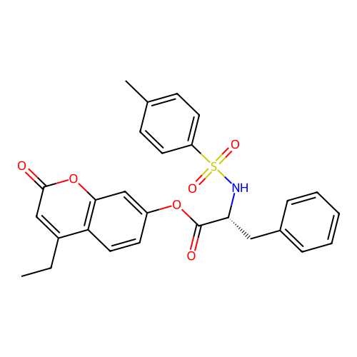 (4-ethyl-2-oxochromen-7-yl) (2R)-2-[(4-methylphenyl)sulfonylamino]-3-phenylpropanoate structure
