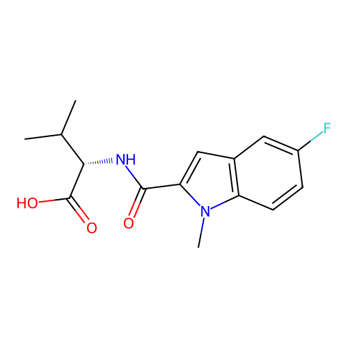 N-[(5-fluoro-1-methyl-1H-indol-2-yl)carbonyl]-L-valine structure