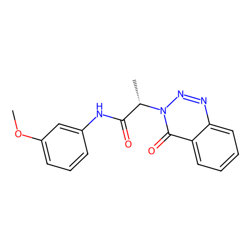 (2S)-N-(3-methoxyphenyl)-2-(4-oxo-1,2,3-benzotriazin-3(4H)-yl)propanamide structure