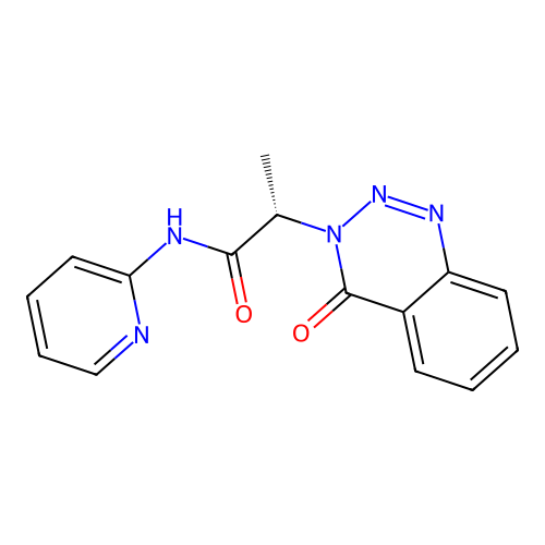 (2S)-2-(4-oxo-1,2,3-benzotriazin-3(4H)-yl)-N-(pyridin-2-yl)propanamide structure