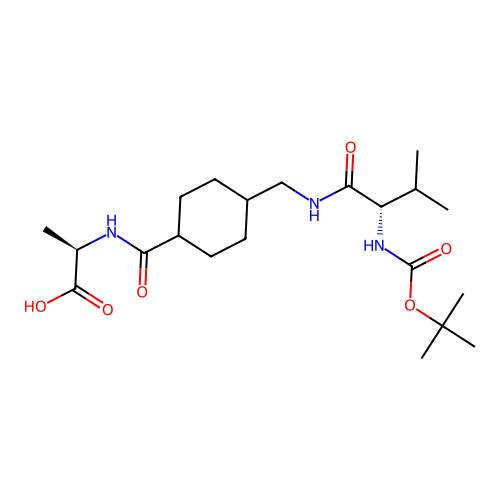 (2R)-2-[[4-[[[(2S)-3-methyl-2-[(2-methylpropan-2-yl)oxycarbonylamino]butanoyl]amino]methyl]cyclohexanecarbonyl]amino]propanoic acid structure