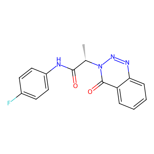 (2S)-N-(4-fluorophenyl)-2-(4-oxo-1,2,3-benzotriazin-3(4H)-yl)propanamide structure