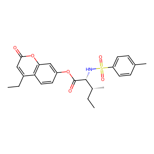 (4-ethyl-2-oxochromen-7-yl) (2R,3R)-3-methyl-2-[(4-methylphenyl)sulfonylamino]pentanoate structure