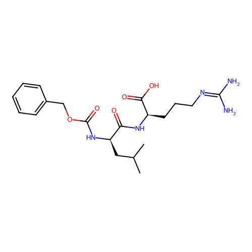 (R)-2-((R)-2-(((benzyloxy)carbonyl)amino)-4-methylpentanamido)-5-guanidinopentanoic acid structure