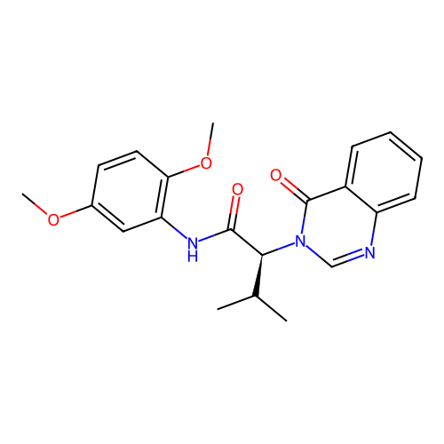 (2S)-N-(2,5-dimethoxyphenyl)-3-methyl-2-(4-oxoquinazolin-3(4H)-yl)butanamide structure