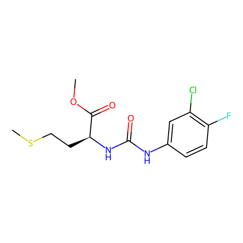 (S)-methyl 2-(3-(3-chloro-4-fluorophenyl)ureido)-4-(methylthio)butanoate structure