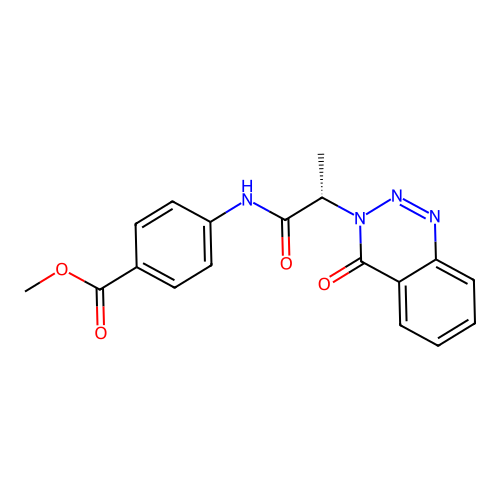 methyl 4-{[(2S)-2-(4-oxo-1,2,3-benzotriazin-3(4H)-yl)propanoyl]amino}benzoate structure