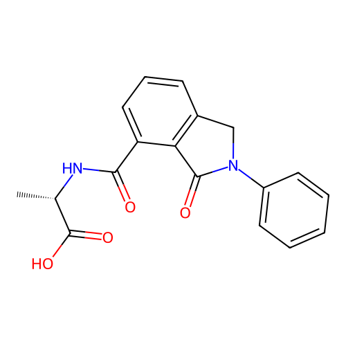 (S)-2-(3-oxo-2-phenylisoindoline-4-carboxamido)propanoic acid structure