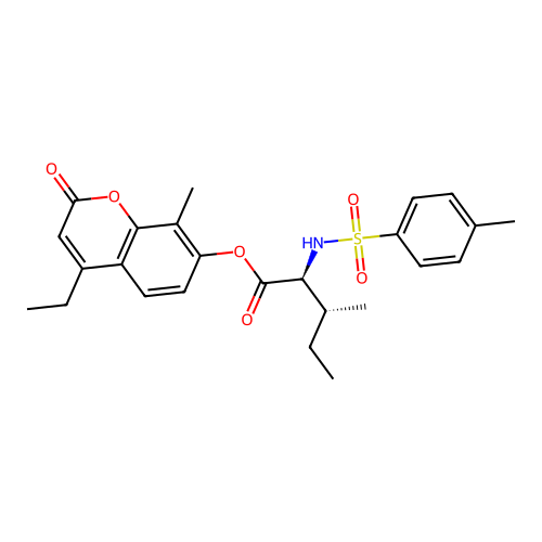 4-ethyl-8-methyl-2-oxo-2H-chromen-7-yl N-[(4-methylphenyl)sulfonyl]-L-isoleucinate structure