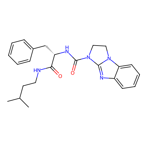 (S)-N-(1-(isopentylamino)-1-oxo-3-phenylpropan-2-yl)-2,3-dihydro-1H-benzo[d]imidazo[1,2-a]imidazole-1-carboxamide structure