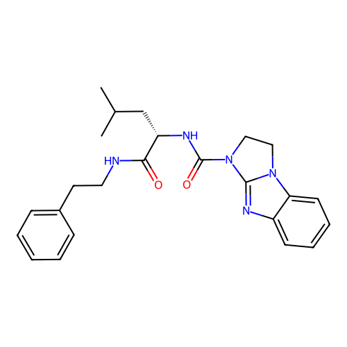 (S)-N-(4-methyl-1-oxo-1-(phenethylamino)pentan-2-yl)-2,3-dihydro-1H-benzo[d]imidazo[1,2-a]imidazole-1-carboxamide structure