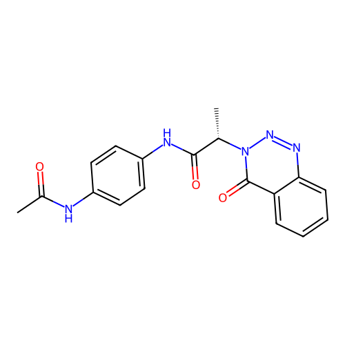 (S)-N-(4-acetamidophenyl)-2-(4-oxobenzo[d][1,2,3]triazin-3(4H)-yl)propanamide structure
