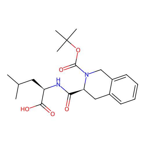 N-{[(3S)-2-(tert-butoxycarbonyl)-1,2,3,4-tetrahydroisoquinolin-3-yl]carbonyl}-D-leucine structure