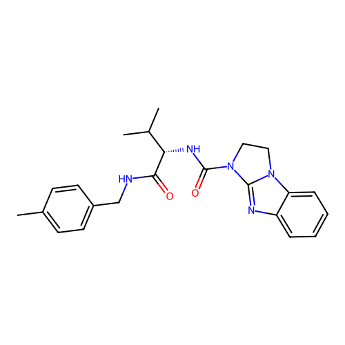 (S)-N-(3-methyl-1-((4-methylbenzyl)amino)-1-oxobutan-2-yl)-2,3-dihydro-1H-benzo[d]imidazo[1,2-a]imidazole-1-carboxamide structure