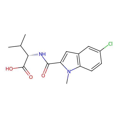 N-[(5-chloro-1-methyl-1H-indol-2-yl)carbonyl]-L-valine structure