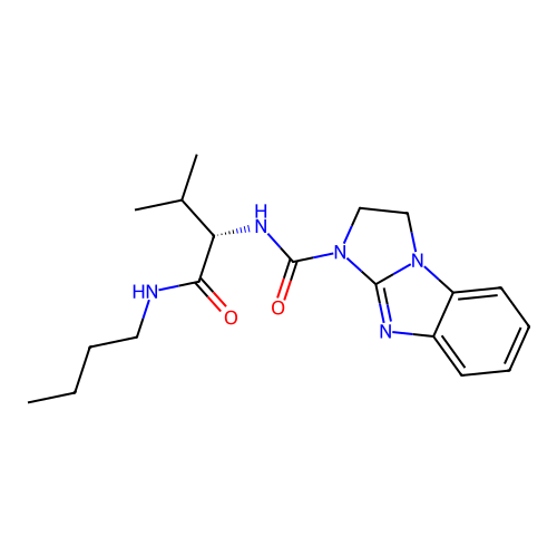 (S)-N-(1-(butylamino)-3-methyl-1-oxobutan-2-yl)-2,3-dihydro-1H-benzo[d]imidazo[1,2-a]imidazole-1-carboxamide structure