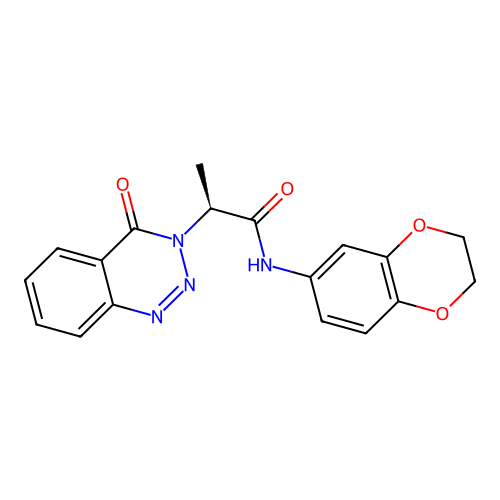 (2S)-N-(2,3-dihydro-1,4-benzodioxin-6-yl)-2-(4-oxo-1,2,3-benzotriazin-3-yl)propanamide structure