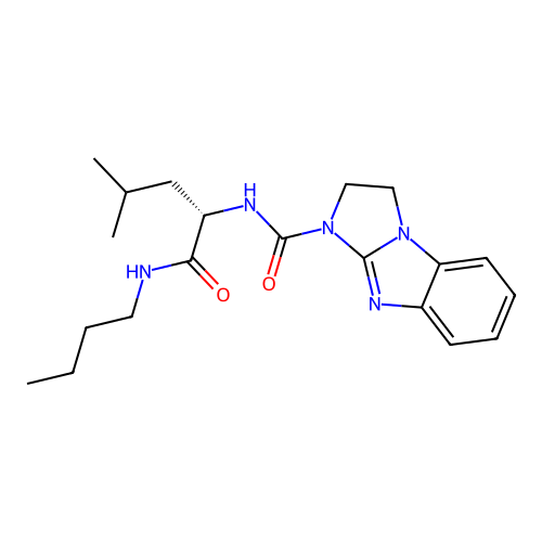 (S)-N-(1-(butylamino)-4-methyl-1-oxopentan-2-yl)-2,3-dihydro-1H-benzo[d]imidazo[1,2-a]imidazole-1-carboxamide structure