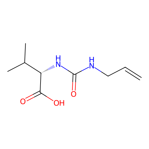 N-(prop-2-en-1-ylcarbamoyl)-L-valine structure