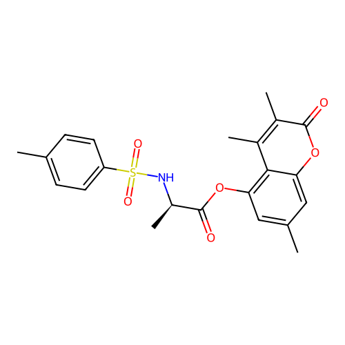(3,4,7-trimethyl-2-oxochromen-5-yl) (2R)-2-[(4-methylphenyl)sulfonylamino]propanoate structure
