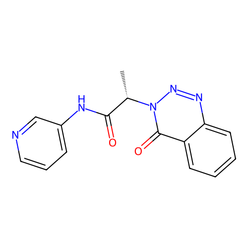 (2S)-2-(4-oxo-1,2,3-benzotriazin-3(4H)-yl)-N-(pyridin-3-yl)propanamide structure